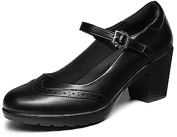 DREAM PAIRS Scarpe Oxford Mary Jane Donna,Nero-Pu,41