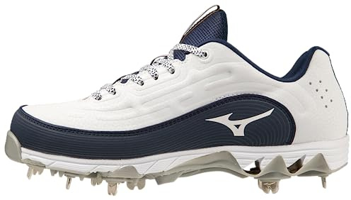 Mizuno Tenis unisex para adultos 9-Spike Swift 8 Low Metal, Blanco/azul marino, 11