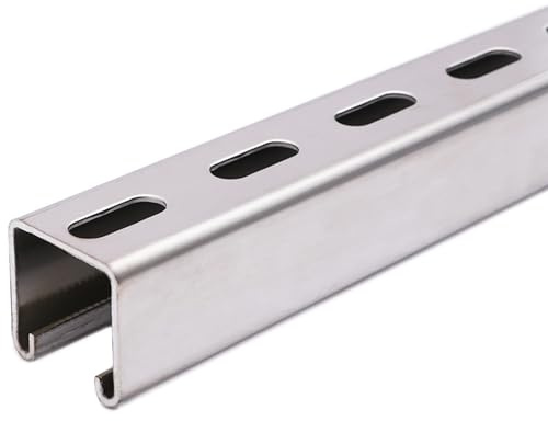 Surprecision Metal Strut Channel With Slotted Back 200mm/7.87 - 304 Stainless Steel U Channel 1 Pcs Framing - Efficient Support Solution (Thickness 1.5mm, Size 41x41mm)