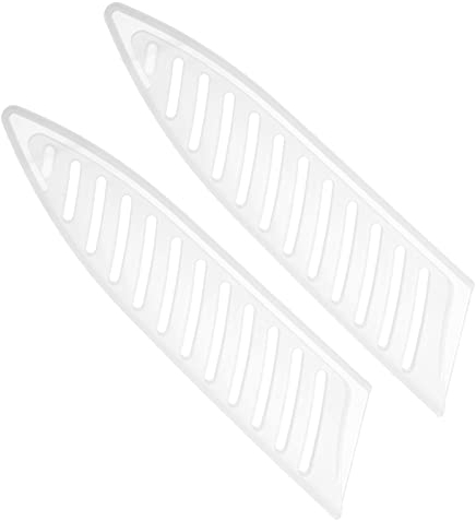 PATIKIL PP Sicurezza Coltello Copertura Manicotti per 5 Ceramica Coltello, 2pz Coltelli Bordo Protezione Lama Protezione Universale Coltello Fodero per Cucina, Bianco