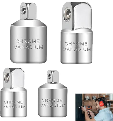 Adapter-Satz Adapter-Set,Stecknuss Adapter,4Stück Adapter Satz Stecknussadapter Set,Steckschlüssel Set Adapter 1/2 auf 3/8,3/8 auf 1/4,3/8 auf 1/2,1/4 auf 3/8für Knarren Nuss Steckschlüsseln