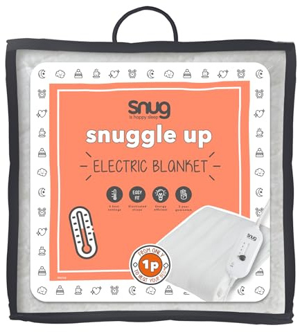 Snug Snuggle Up Electric Blanket Single - Heated Electric Underblanket with 3 Heat Settings, Overheat Protection and Fitted Straps - Single