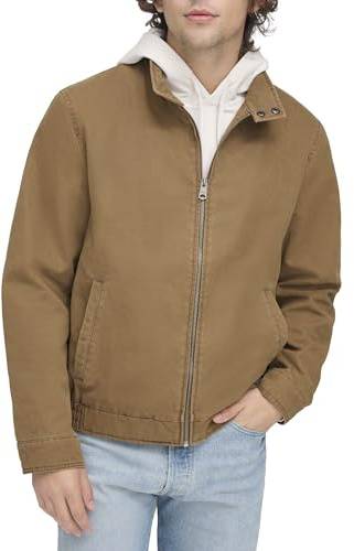 Levi's Men's Cotton Canvas Harrington Jacket, Worker Brown, Medium