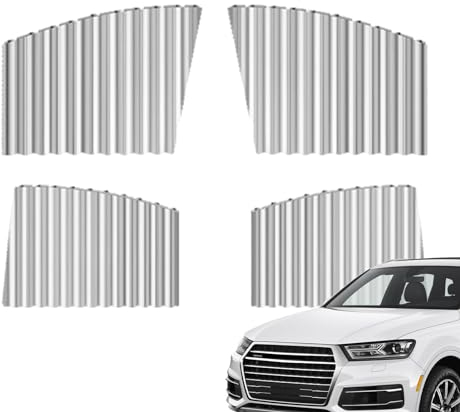 Generisch Magnetische Sonnenschutzrollos für Autofenster, Vorhang für Autoseitenfenster - 4 Stück magnetischer Sonnenschutz für Seitenfenster von Autos - Sommerliche Auto-Fenstervorhänge blockieren