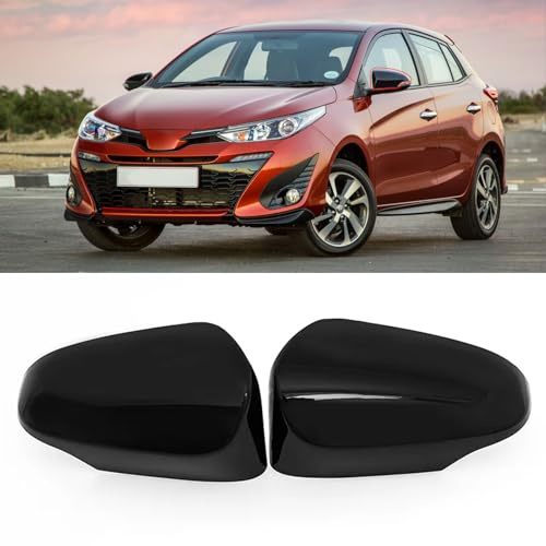TTCR-II Retrovisor Cubierta Compatible con Toyota Yaris Espejo Cubierta 2012 2013 2014 2015 2016 2017 2018 2019 Espejo Tapa per Yaris 2012-2019（Negro)