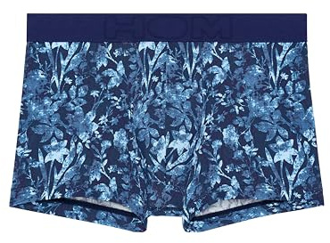 HOM Homme Compiegne Boxer Shorts, Imprimé Floral Effet Bleu Jeans sur Fond Marine, M EU