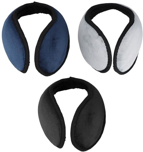 Aurafly 3 Piezas Orejeras de Invierno para Hombre, Orejeras Calentadores de Oídos Invierno Plegables Ajustable Orejeras de Invierno a Prueba de Viento Tamaño para Actividades al Aire Libre