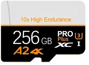 Tarjeta de Memoria Micro SD TF Gran Capacidad y Alta Velocidad – Almacenamiento Externo Portátil Compatible con Smartphones, Cámaras, Drones y Dash CAM - No Switch (256, GB)