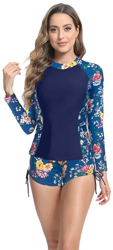 Camiseta Neopreno Mujer Bañador Neopreno Mujer Suit Dos Piezas Bañadores Natacion 2 Deportivo Traje De Baño con Short Trajes Tallas Grandes Talla Grande Rashguard Swimsuit Buceo Piscina Agua Surf