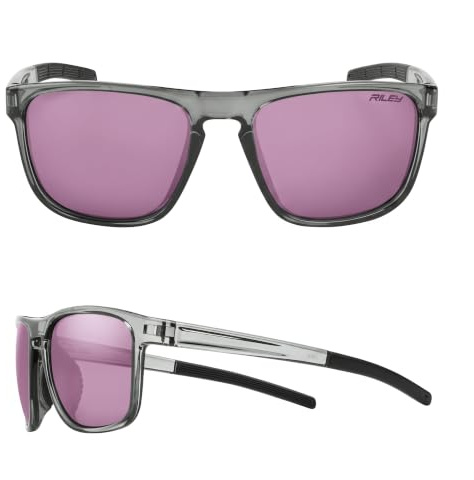 Riley Navigator X HD Polarised Sunglasses – Sports Sunglasses Men Eyewear with UV Protection, Anti-Fog, Anti-Scratch Tecton400-Coated Lenses & Eco Frame for Cycling, Driving & Outdoor Use (Wayfarer)