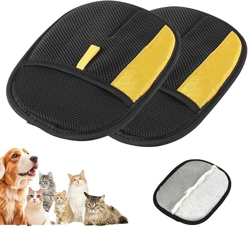 HOIDOKLY 2026 Guante quitapelos para mascotas, guante estático para eliminar el pelo de mascotas, guantes de aseo de doble cara, eliminación reutilizable del pelo de mascotas para lavar, eliminar el