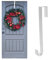 Jsdoin Christmas Wreath Door Hanger, 12.5 Inches Metal Front Door Wreath Hook for Christmas Home Office Wall Wedding Wreaths or Decorations (1 Pack-White)
