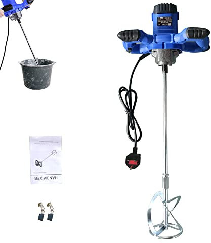 Leistungsstarker Mörtelrührer 600mm Rührstab, 120mm Rührerdurchmesser, 6 Geschwindigkeiten 1700RPM, Doppelhandgriff einfach zu bedienen, Elektrischer Rührwerk Betonmischer