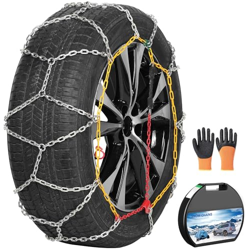 2 Packs Tire Chains Car Anti Slip Snow Chains for SUV/Truck/Car in Snow, Sand, Mud and Ice (KN140)