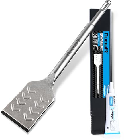 Nucraft SDS-Plus - Cincel para azulejos (250 x 50 mm, curvado 10°, para quitar cerámica y baldosas)