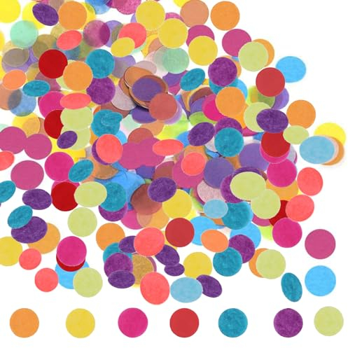 GoldRock 50g Konfetti Bunt für Hochzeit, Geburtstag - 6000 Stk Rund, Papier Pastell, Streudeko, Rot Konfettikanone, Tischdeko für Karneval, Weihnachten, Taufe, Baby Shower Deko