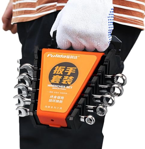 Ratschenschlüssel-Set, Zahnradschlüssel, Ratschen-Kombination, Präzisionsschlüssel, metrisch, 6–17 mm, Schraubenschlüssel-Set mit Aufbewahrungs-Organizer, Kombi-Ratschenschlüssel