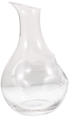 PRETYZOOM Decanter Vino in Vetro Con Beccuccio Inclinato e Design Incavato Per Ghiaccio Caraffa Raffredda e Dispensa Vino Elegante Per Casa e Ristoranti