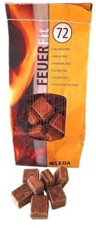 Kaminanzünder LEDA FEUERFit, 72 Stück, Anzündwürfel aus Nadelholz-Weichfasern mit Paraffin, Umweltfreundlich, Geruchsneutral, für Kamine/Kachelöfen und Grills (6 Pack = 432 Stück)