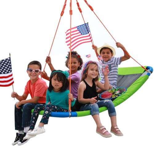 PLATPORTS Platform Swing - Large Rectangle Saucer Swing for Kids and Adults