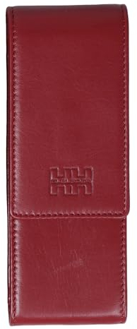 ELBLEDER Schreibgeräte-Etui Leder Rot für 3 Stifte I hochwertiges Echtleder Stifteetui für Damen und Herren mit Magnet-Verschluss I Polo 10