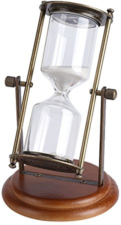 15 minuti Orologio rotante in metallo con vetro rotante in sabbia Orologio a clessidra Ornamento da tavolo per la casa