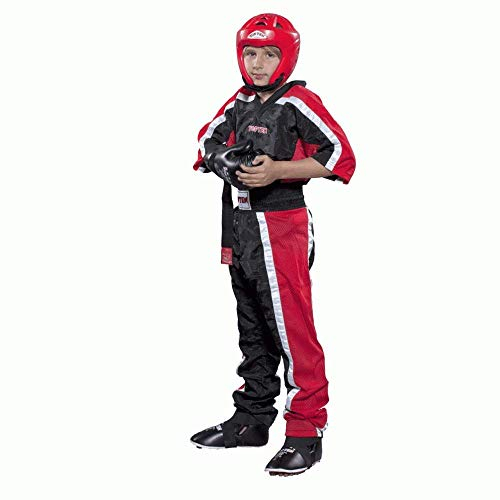 TopTen Kinder Wettkampf-Uniform Coolmesh, Schwarz/Rot, Schwarz, 140 cm