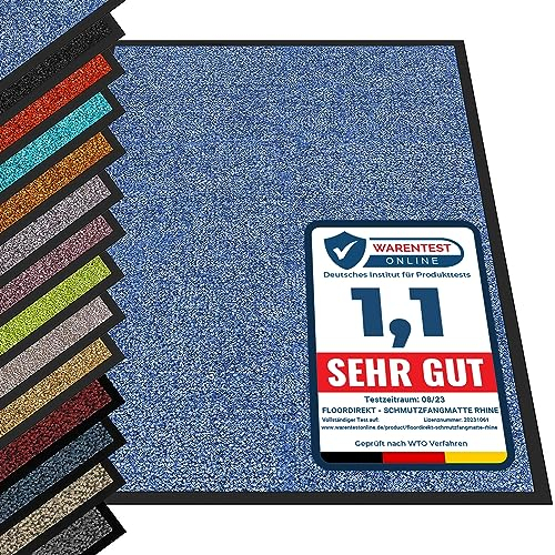 etm® Schmutzfangmatte - Fußmatte in vielen Größen - Türmatte Fußabstreifer für Haustür innen und außen (Blau, 40x60 cm)