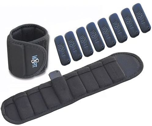 W8FIT Adjustable Wearable Wrist Arm Weights for Walking, Fitness, and Physical Therapy (3.4 LBS SET 1.7LBS each) LARGE