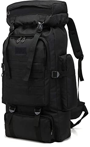 Kabxhueo Groß Rucksack 60L-80L Wanderrucksack Wasserdicht für Herren & Damen – Reiserucksack, Notfallrucksack, Trekkingrucksack für Survival, Wandern, Camping, Angel & Reise (Backpacker Rucksack)