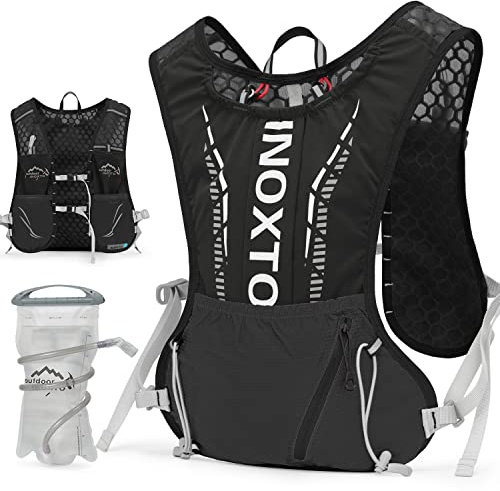 INOXTO Hydration Vest Backpack,Lightweight Water Running Vest Pack with 1.5L Water Bladder Bag Daypack for Hiking Trail Running Cycling Race Marathon for Women Men