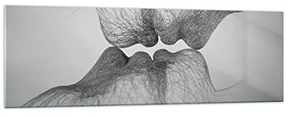 Quadro su Vetro 160x50cm Stampe da Parete in Vetro Bacio amore coppia Grandi XXL Decorazione Murale Camera da Letto Cucina 1 pezzo Quadri Moderni Soggiorno Grafica Immagini Wall Art GAB160x50-4967