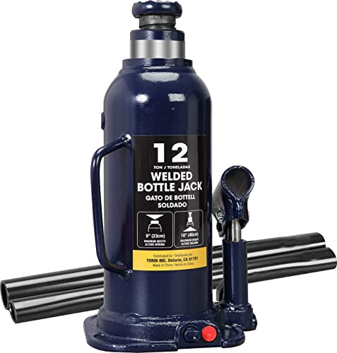 Big RED AT91203UR Torin Welded Hydraulic Car Bottle Jack for Auto Repair and House Lift, 12 Ton (24,000 lb), Blue