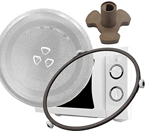 WORDFUN Microwave Plate Replacement, Microwave Oven ​Glass Plate, Replacement Microwave Glass Plate, Heat Resistance, Durable Glass Dish, 8mm Thickness, Replaces Glass Tray