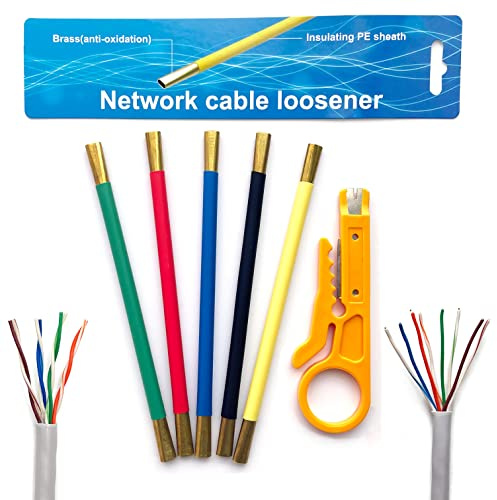 LIUJINCAN Verktyg för att räta ut nätverkskablar – Snabb CAT5/CAT6/CAT7 kabelupprullare för nätverkstekniker – Minskar fingertrötthet vid kabelinstallation (gul, CAT5/6)