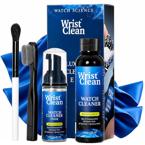 WristClean Deluxe Watch Cleaning Kit Watch Cleaner Foam Refill Includes  X Jewelry Cleaner Cloth, Soft Jewelry Cleaning Brush, (pack of 1), No, 2 X 10, 1 Count, 4oz, 50ML, 10, Large