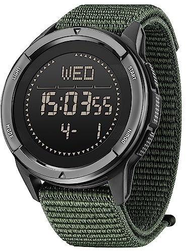 DIDITIME Tactical & Military Watches for Men - Waterproof 164FT, Fitness Watch with Compass, Metronome, Pedometer & Lightweight Breathable Nylon Band
