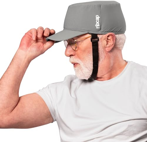 Ribcap Casco Protector de Grado médico Bowie | Gris | Casco Blando para la Epilepsia | Casco Protector para Las convulsiones | Moderno y sin estigma | Tejido elástico | Pequeño