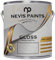 NEVIS PAINTS - Black Gloss Paint Enamel - Perfect For Wood and Metal Doors & Windows- Interior and Exterior For Home - 12m2 per Litre Coverage- 0.75 Liters