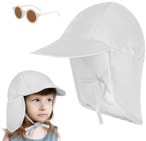 BSBUY Småbarn solhatt pojkar flickor baby pojkar flickor badmössa med nackklaff, badmössa UPF 50+ UV-skydd barn snabbtorkande justerbara klaffkepsar, nackskydd solskydd baseballkeps för resor semester