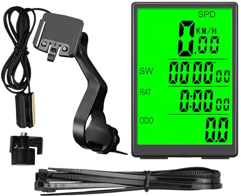 Jlobnyiun Computer da bicicletta, tachimetro accurato per bicicletta, con cavo ad alta precisione, per sporco, esercizi, pendolari, strada, allenamento, touring