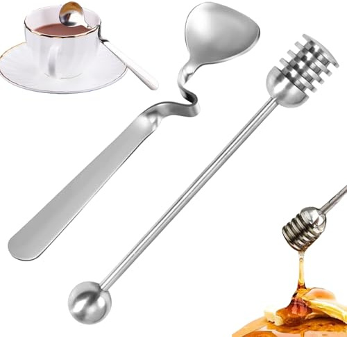 VTYTZZ 2 cucchiai per miele in acciaio inox, cucchiai per marmellata, miele, cucchiaio per miele, cucchiaio per miele, cucchiaio per marmellata, cucchiaio per marmellata, miele, yogurt, sciroppo