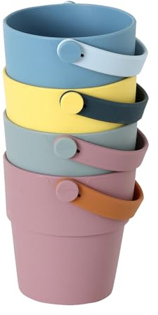 VERTBAUDET Lot de 4 seaux de Bain colorés en Silicone Multicolore TU