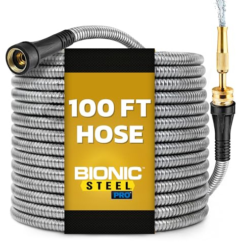 BIONIC STEEL PRO Garden Hose - 304 Metal 100 Foot Garden Hose 100' Stainless Steel