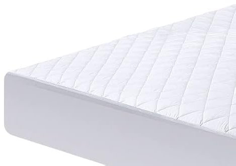 IMFAA Quilted Mattress Protector - Extra Deep Stretch Skirt– Mattress Topper – Anti Allergy and Breathable Fitted Mattress Cover. (White, Super King(182x200+40) Cm)