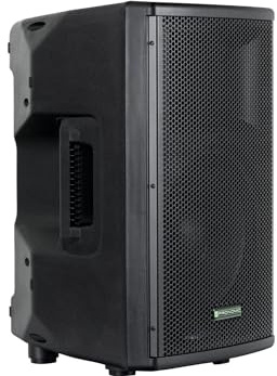Pronomic E-210 MA - Aktive 2-Wege Box - Leistung: 100 Watt (RMS) - 10 Woofer + 1,0 Kompressions-Treiber - Bluetooth-Empfänger und MP3-Player mit USB/SD - Monitorschräge