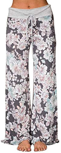 iniber Women's Comfy Pajama Pants Casual Lounge Pant Wide Leg Palazzo Stretch Drawstring Bottoms