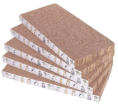 5 Packs cat Scratcher Toys Reversible Scratching Post Board for Indoor Cats Cardboard pad Sleep Play and Grind Claws