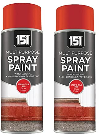 Unknown1 151 Multipurpose Step & Tile Red Gloss Spray Paint - Red Gloss Finish For Door Steps, Tiles, Porches (Pack of 2)