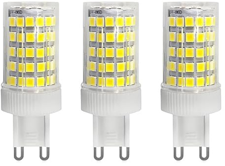 Jiotouhu Lot de 3 Ampoules LED G9 10W Équivalent Halogène 100W, 93 LED, 1000Lm, Angle de faisceau 360°, Ultra Lumineuses, AC220-240V, Non Dimmable, Blanc Froid 6000K